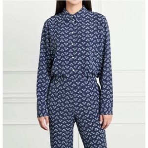 Hill House Navy Posy Floral James Shirt, Size Small, Like New